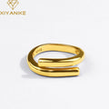 Double layer geometric silver open ring elegant gift for her
