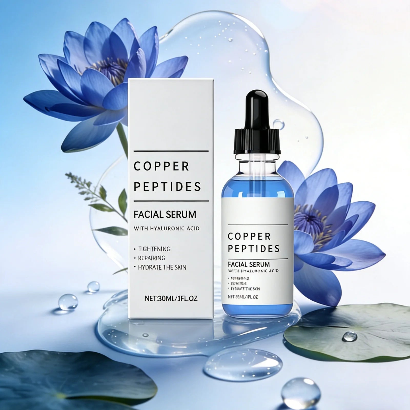 Copper Peptide Firming Serum with Hyaluronic Acid for youthful radiant skin