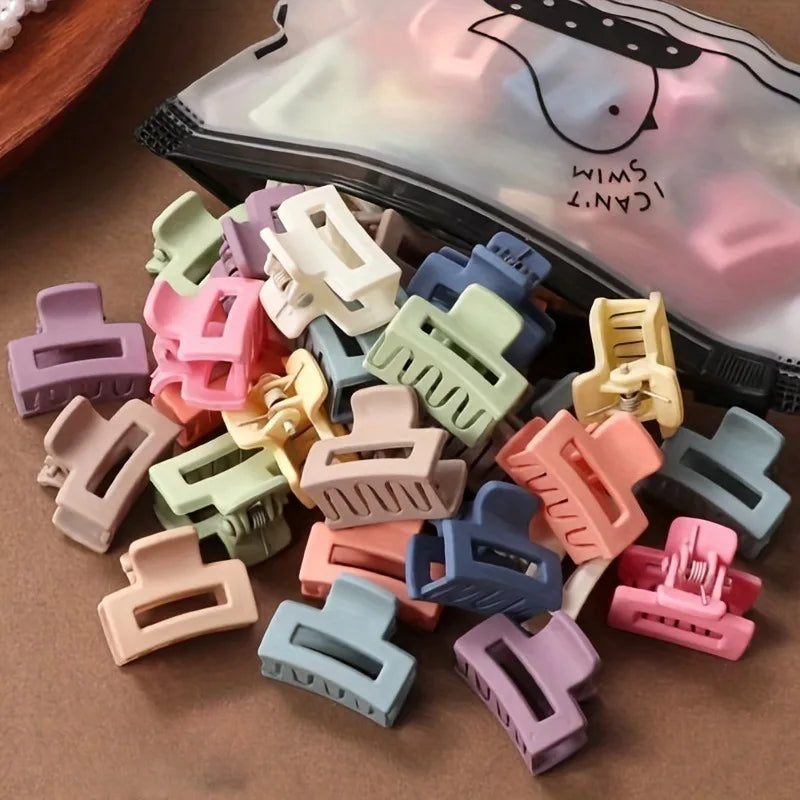 Matte Hollow Hair Claw Clips – Set of 20 Candy Colors