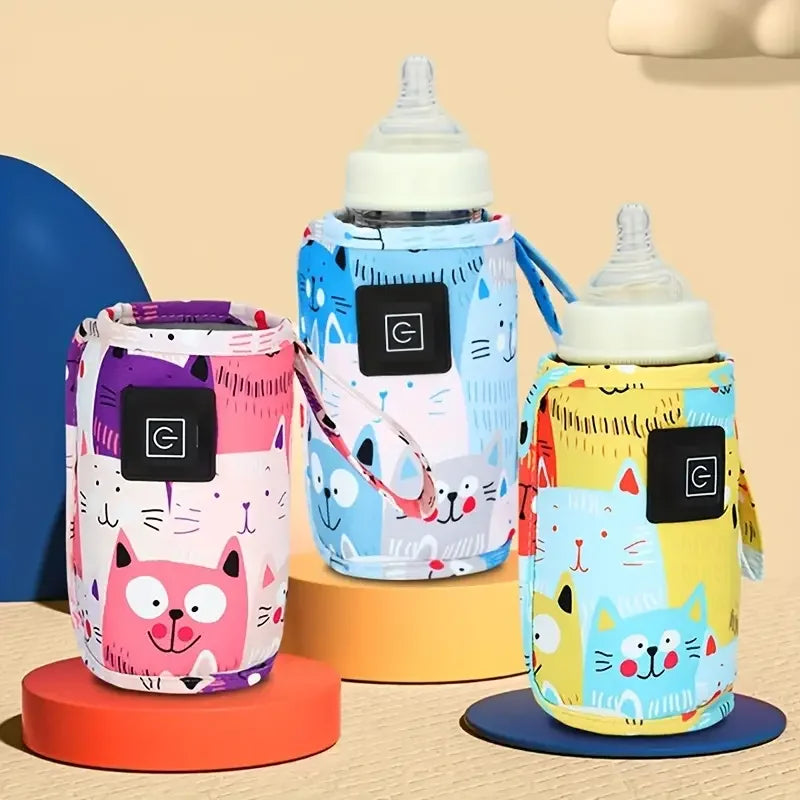 USB baby bottle warmer with insulated travel bag for on-the-go parents