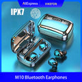 M10 Wireless Bluetooth Earbuds with LED battery display in charging case