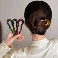 Tortoiseshell Acetate U-Shape Hair Stick & Fork Clip